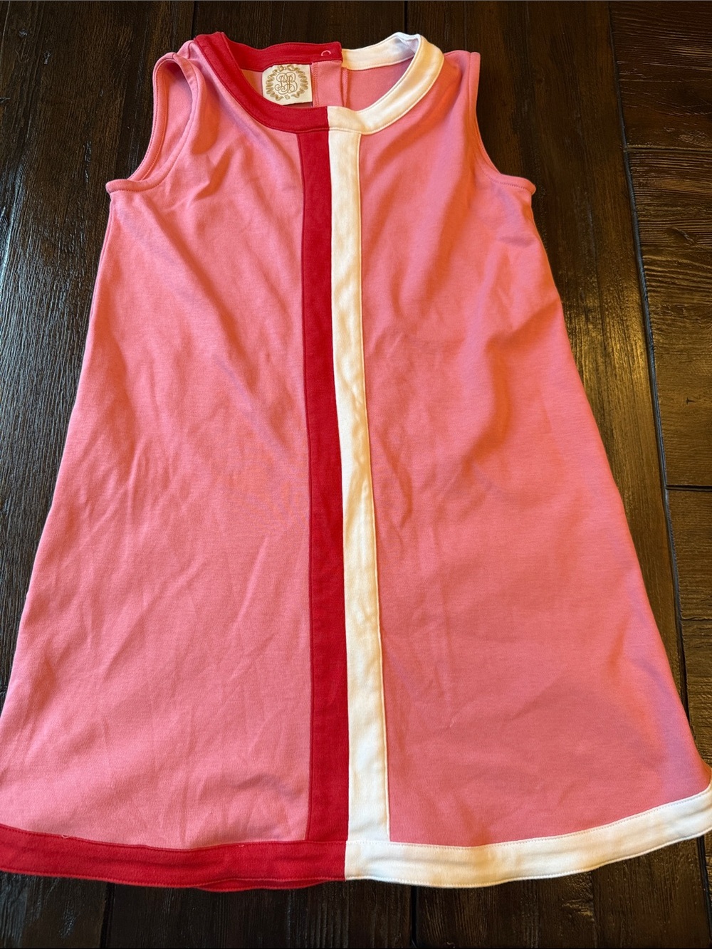 The Beaufort Bonnet Company Pink Sleeveless Tank Top with Red and White Trim